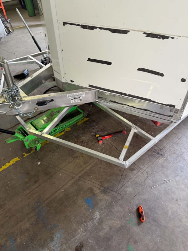 Livestock trailer floor and frame repair